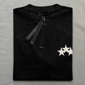 Amiri Men's New Casual Black Cotton T-shirt Size:Large